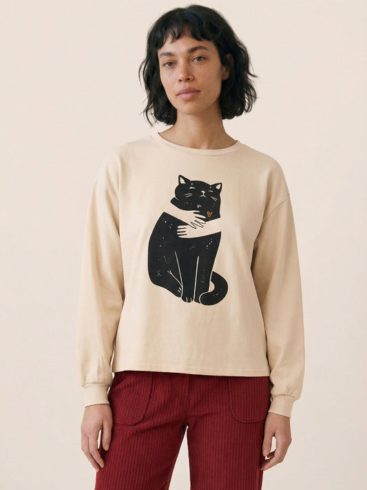 CAMISETA BLACK CAT BEIGE