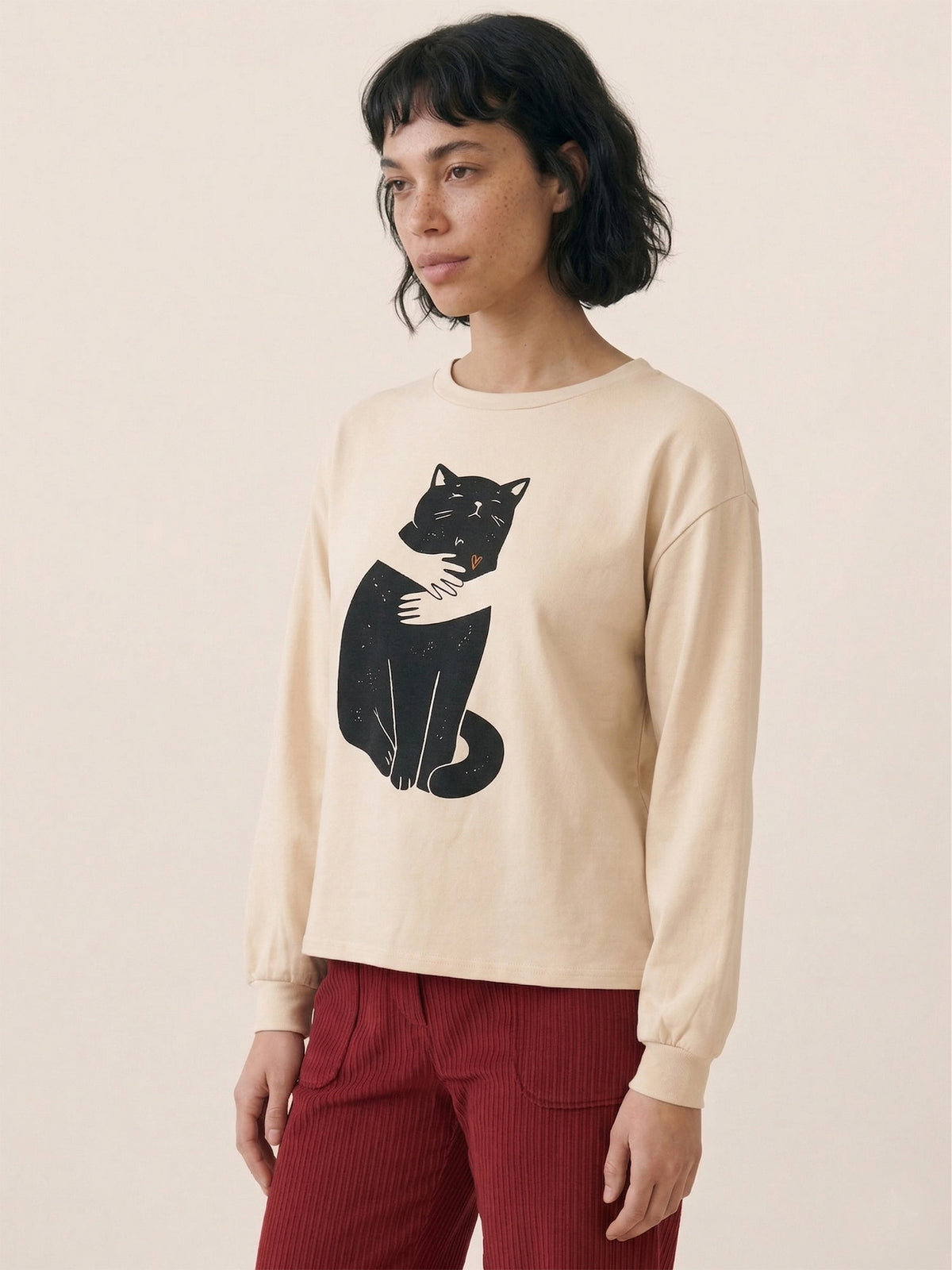 CAMISETA BLACK CAT BEIGE
