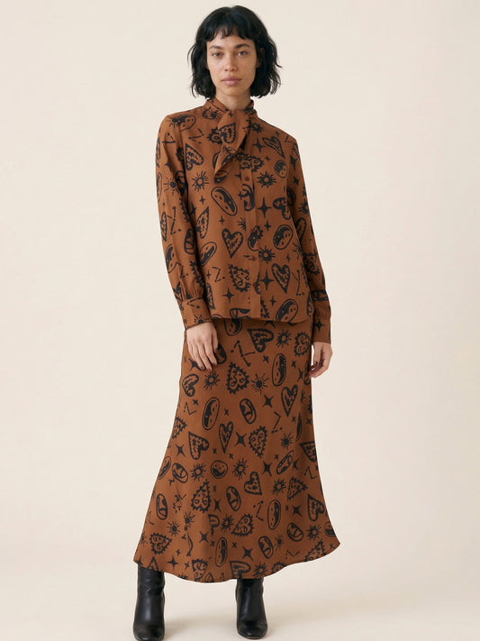 BLUSA BROWN HEARTS