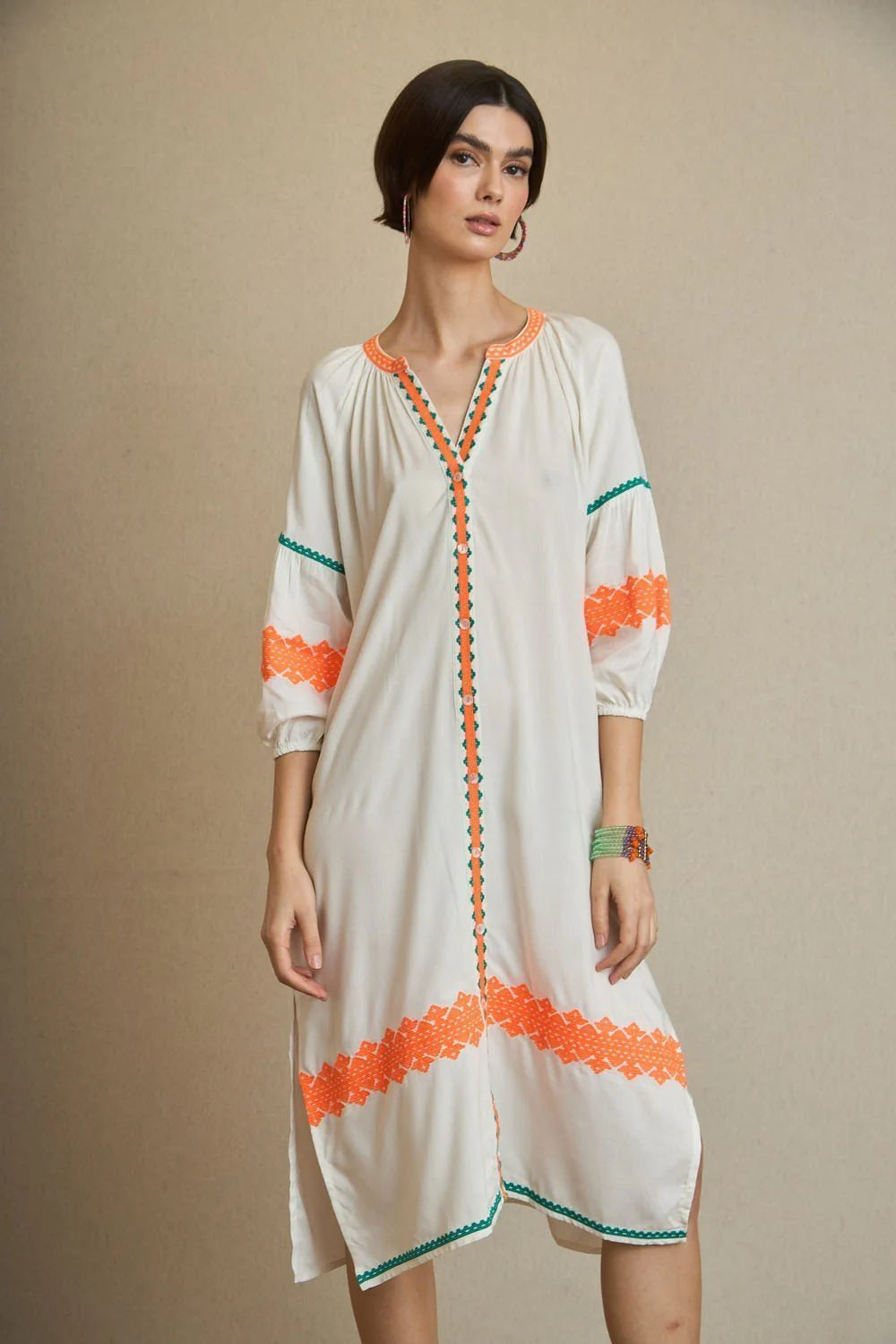 VESTIDO KURTA BORDADO ÉTNICO