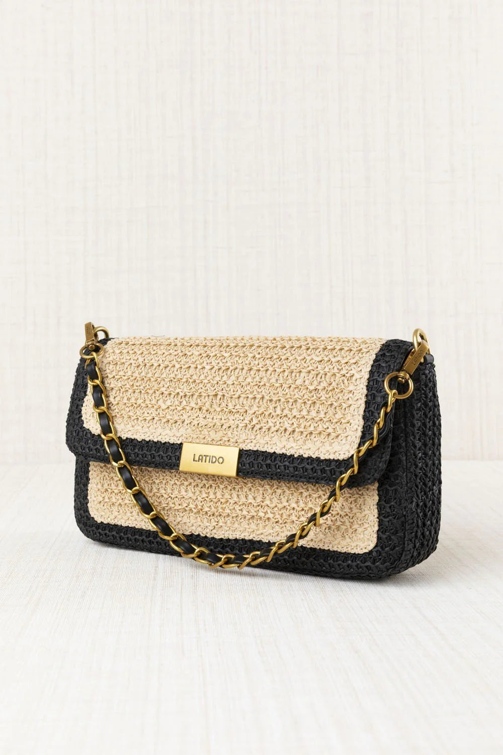 BOLSO RAFIA SOLAPA MIDI