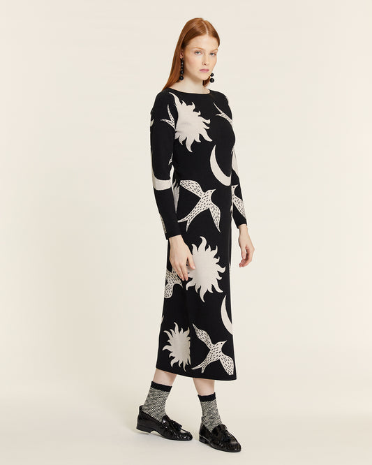 MAXIVESTIDO BORDADO CISNES