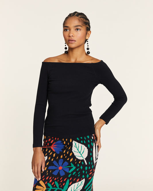 TOP CANALÉ CUELLO BARCA NEGRO