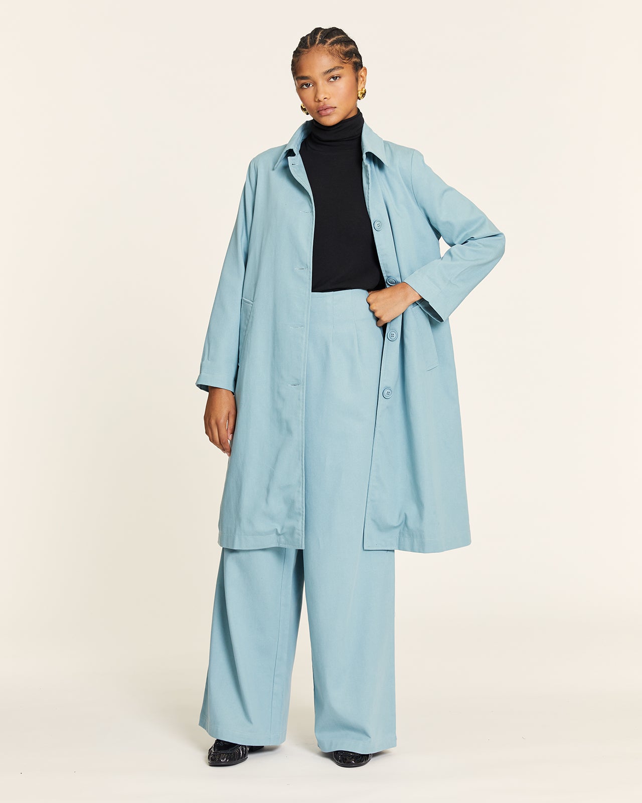 PANTALON TENCEL CON PINZAS DENIM