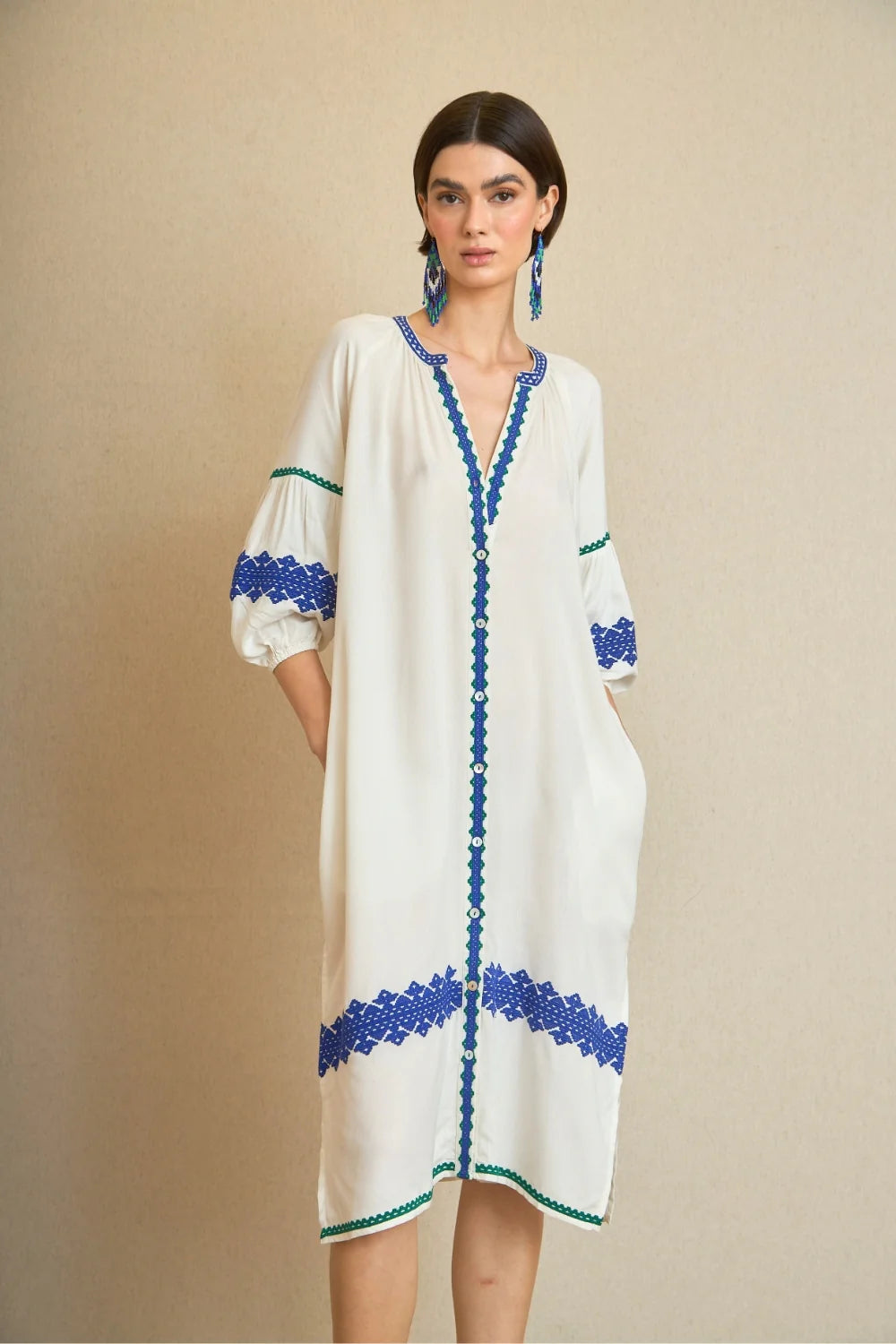 VESTIDO KURTA BORDADO ÉTNICO