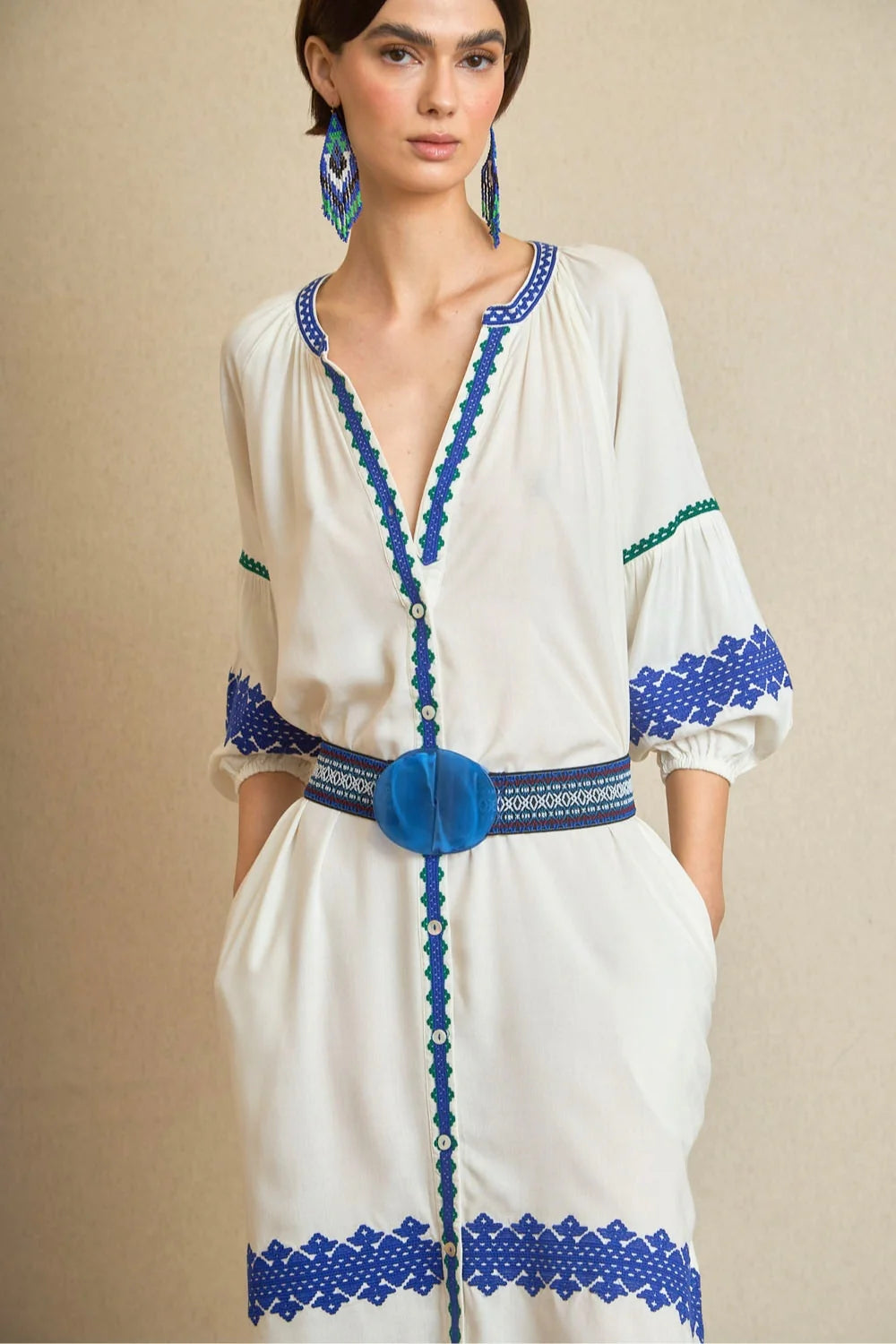 VESTIDO KURTA BORDADO ÉTNICO