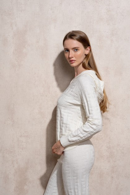 SUÉTER DE PUNTO CON CAPUCHA DE JACQUARD