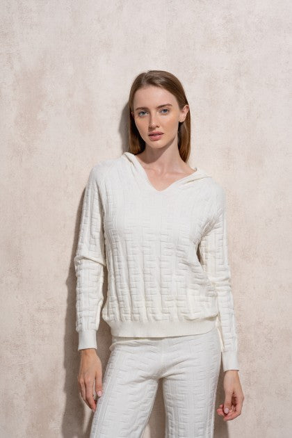 SUÉTER DE PUNTO CON CAPUCHA DE JACQUARD