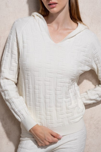 SUÉTER DE PUNTO CON CAPUCHA DE JACQUARD