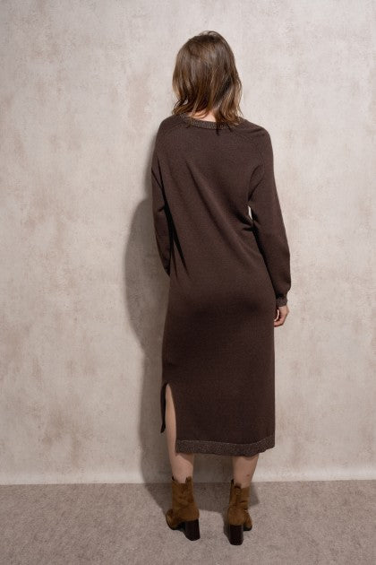 VESTIDO PUNTO MARRÓN