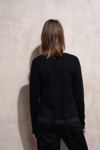 SUÉTER DE PUNTO DE LUREX CON CUELLO REDONDO