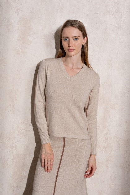 SUETER DE PUNTO CON RAYA LATERAL