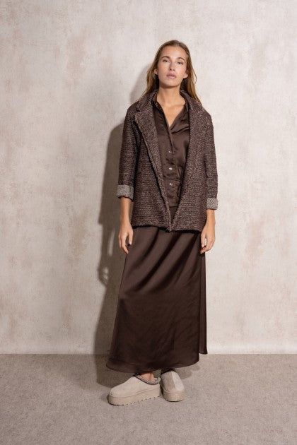 BLAZER EFECTO TWEED MARRON