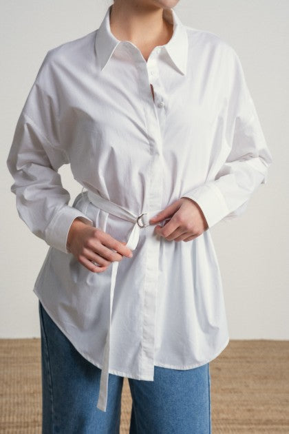 CAMISA BLANCA CON CINTURON CINTURA