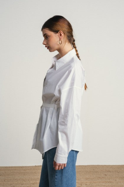 CAMISA BLANCA CON CINTURON CINTURA