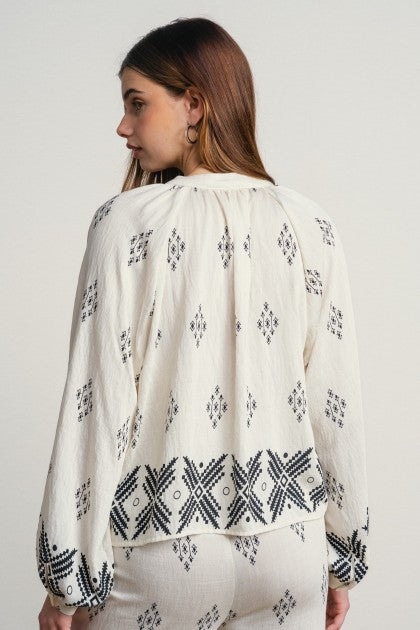 BLUSA ESTAMPADA MANGA LARGA