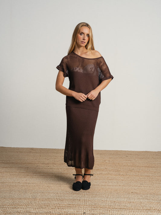 FALDA LARGA TEJIDO PUNTO FINO DETALLES