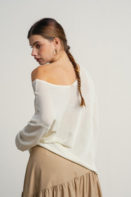 SUÉTER HOLGADO CON CUELLO V