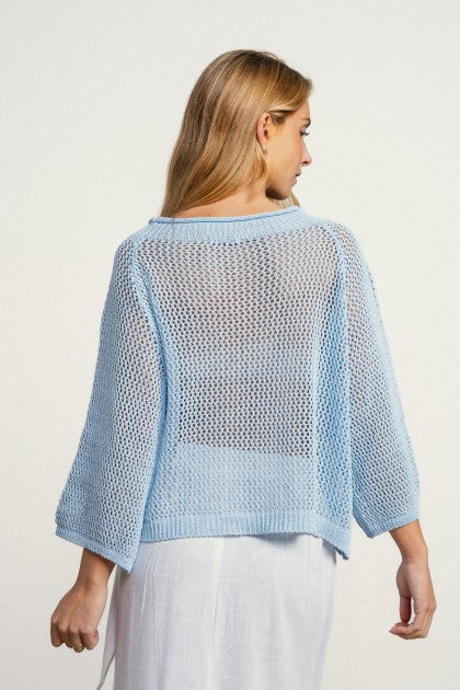 JERSEY PUNTO ALGODON CELESTE