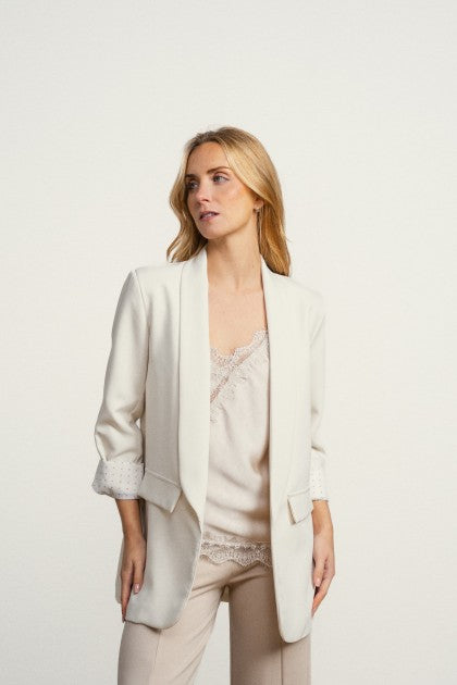 Blazer de manga con lunares