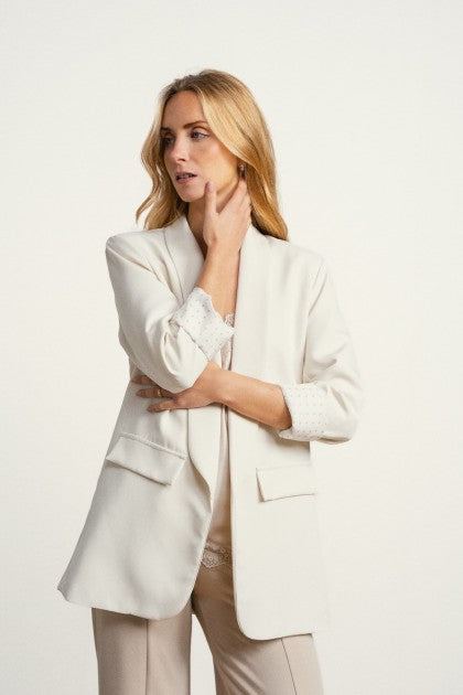 Blazer de manga con lunares