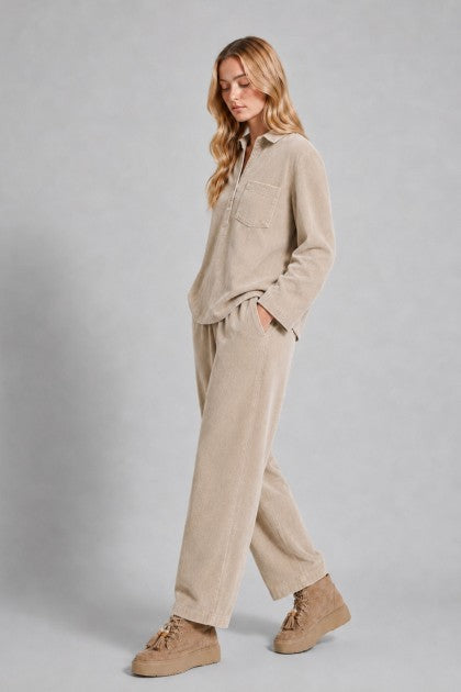 PANTALON DE PANA CON CINTURA ELASTICA