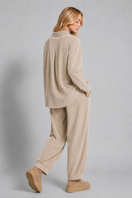 PANTALON DE PANA CON CINTURA ELASTICA