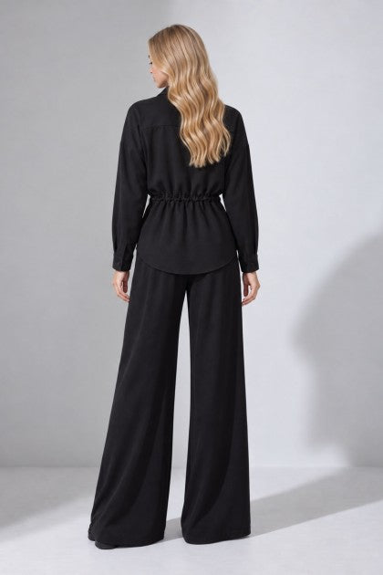 CONJUNTO CAMISA Y PANTALON FLUIDO NEGRO