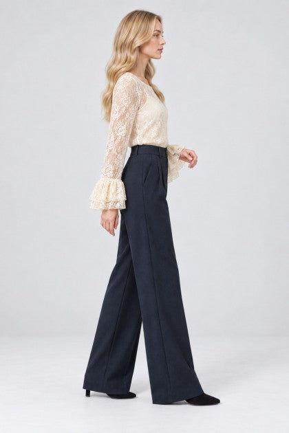 PANTALÓN PLISADO DE PIERNA ANCHA