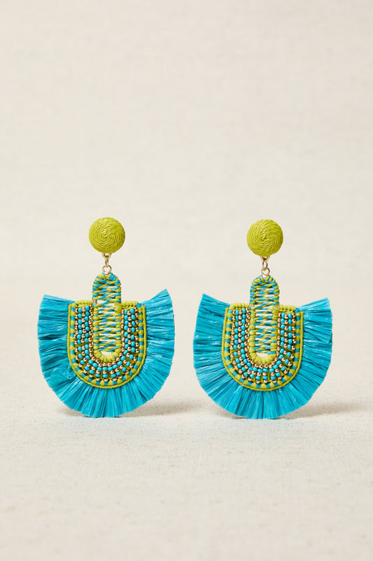 PENDIENTES ABANICO TURQUESA