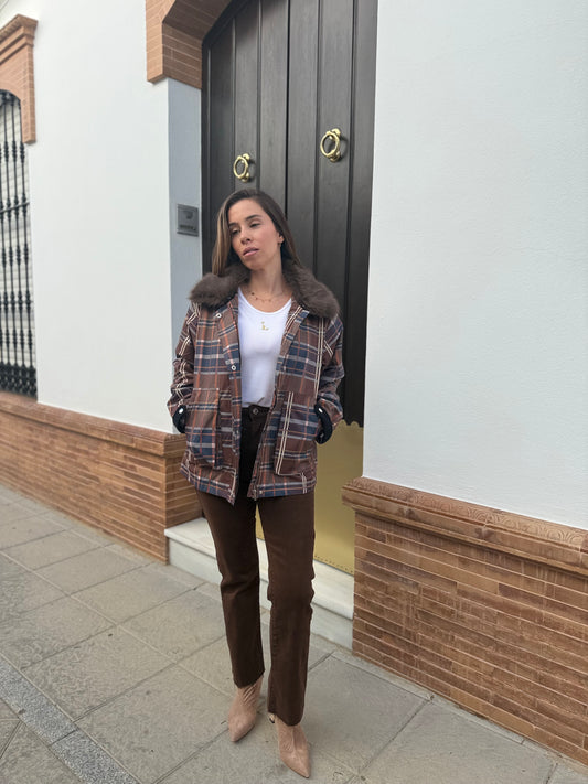 CHAQUETA CUELLO DESMONTABLE CUADROS