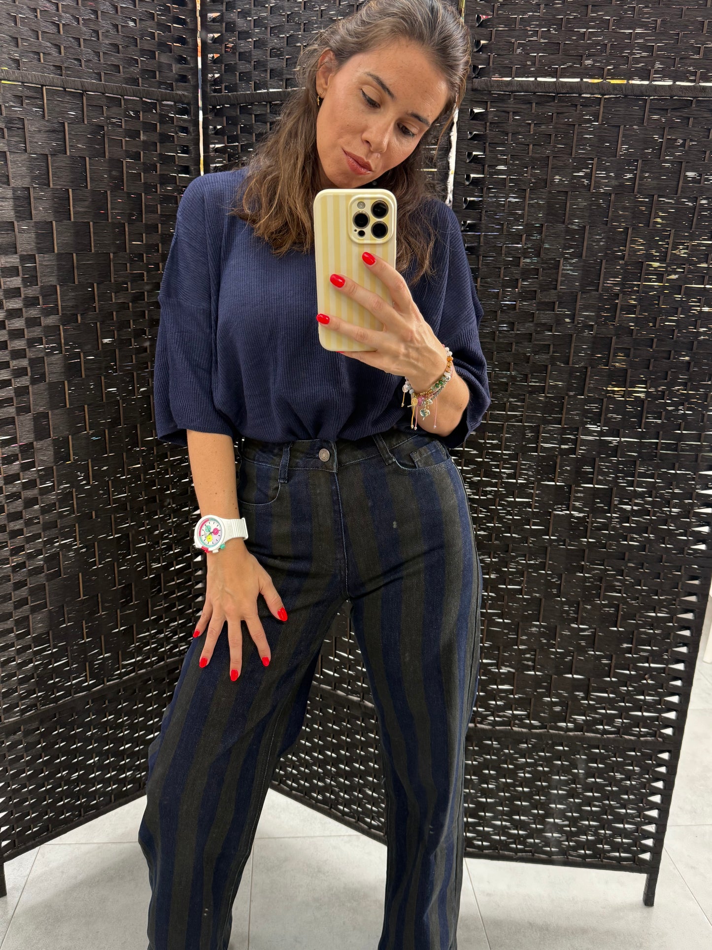 PANTALON VAQUERO RAYAS MARINO