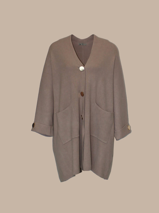 CHAQUETA PUNTO BEIGE OVERSAY