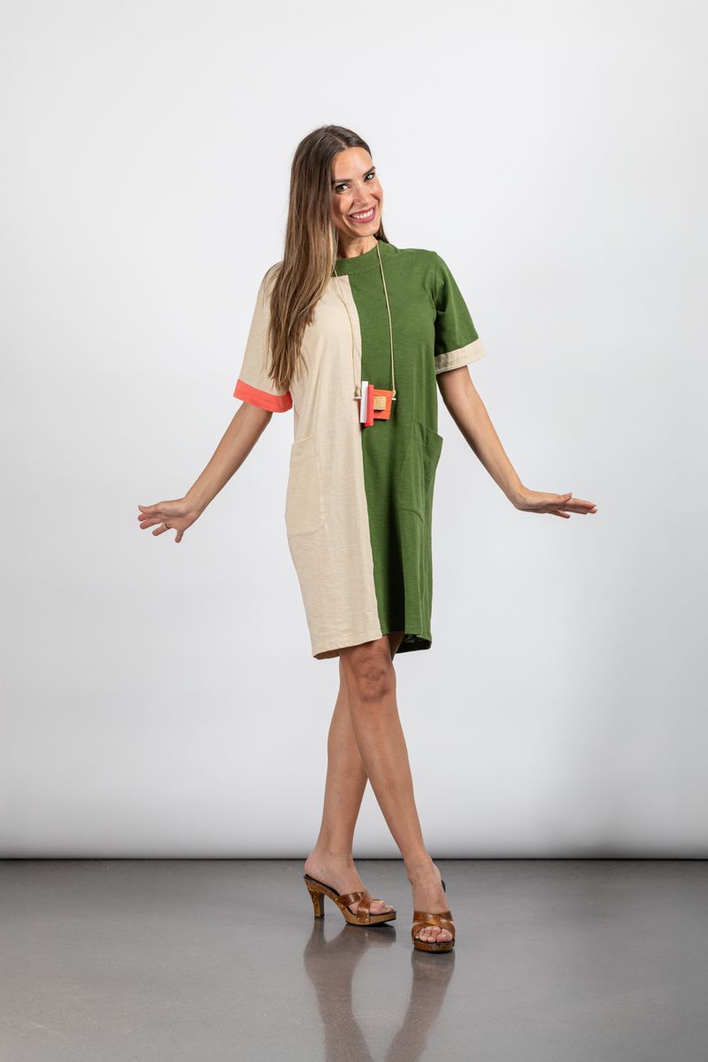 VESTIDO CORTO BICOLOR MARIA