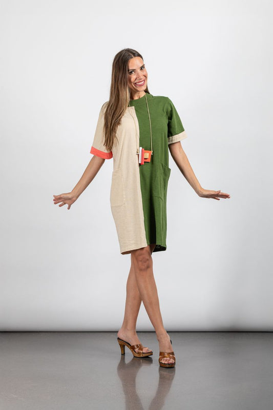 VESTIDO CORTO BICOLOR MARIA