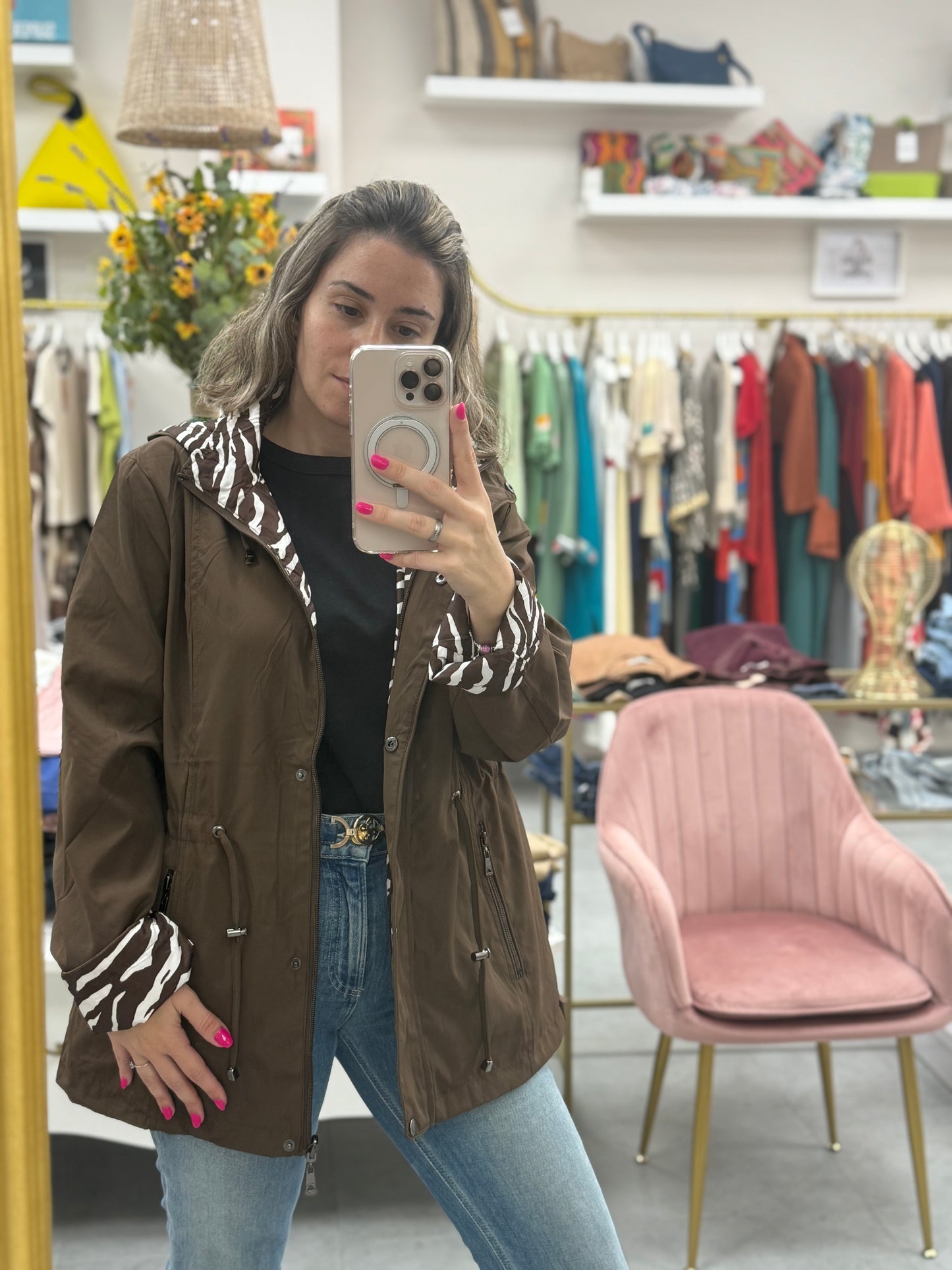 PARKA MARRÓN CEBRA REVERSIBLE