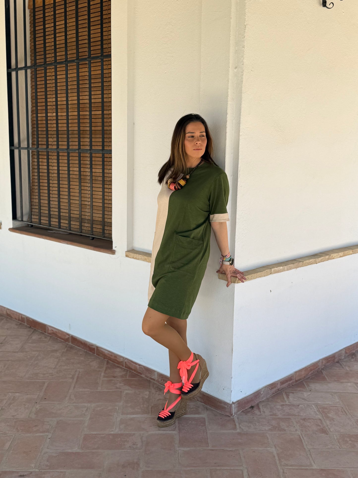 VESTIDO CORTO BICOLOR MARIA