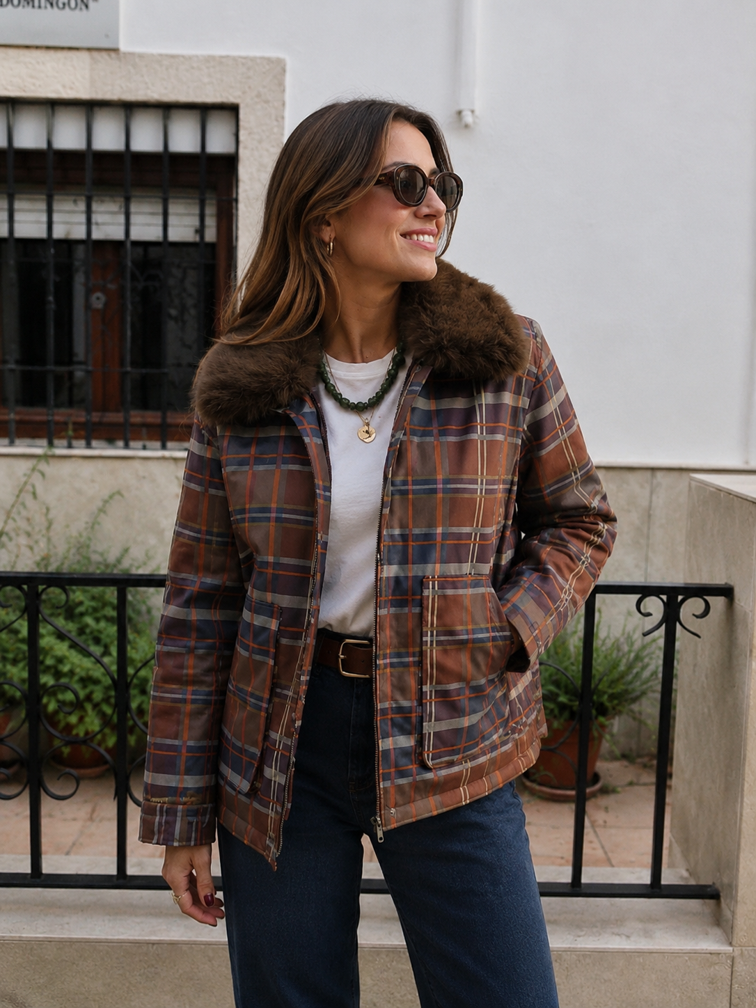 CHAQUETA CUELLO DESMONTABLE CUADROS
