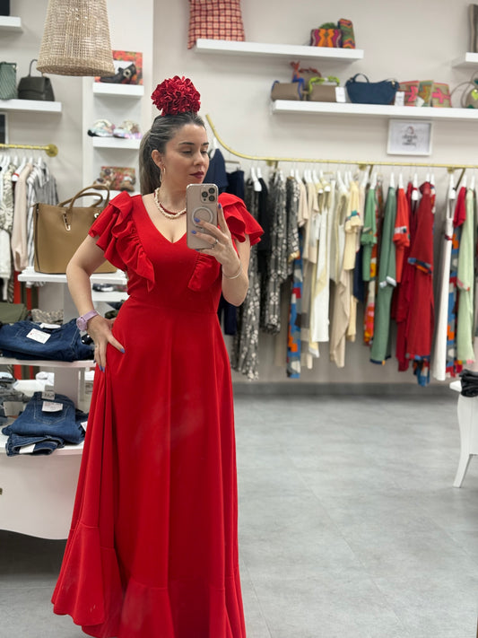 BATA FLAMENCA ROJA