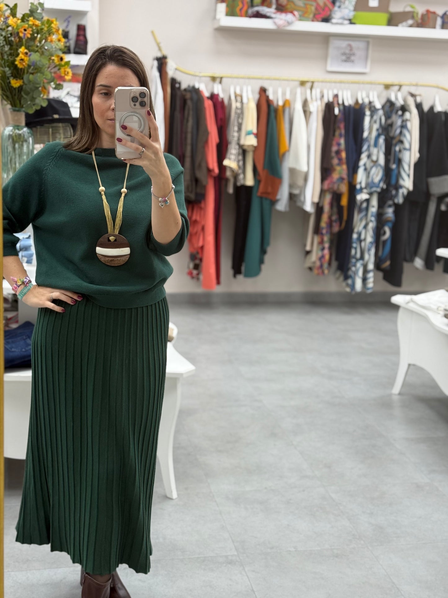 FALDA PUNTO RAYADO CINTURA ELASTICA