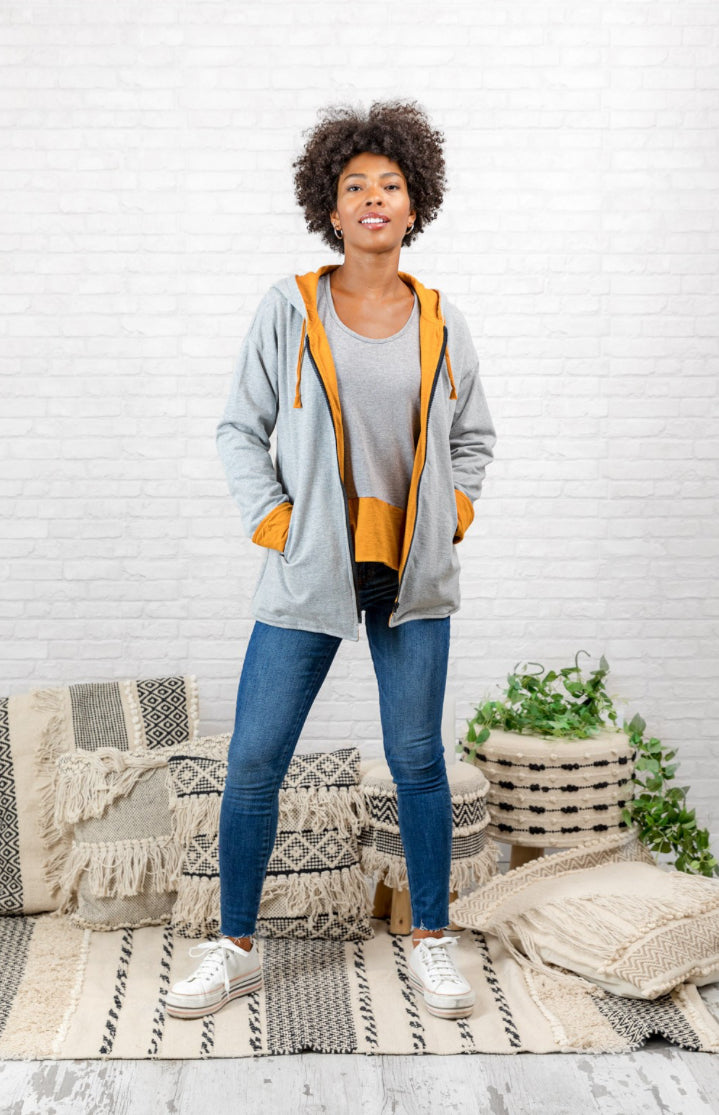 CHAQUETA REVERSIBLE MAR GRIS ALMA