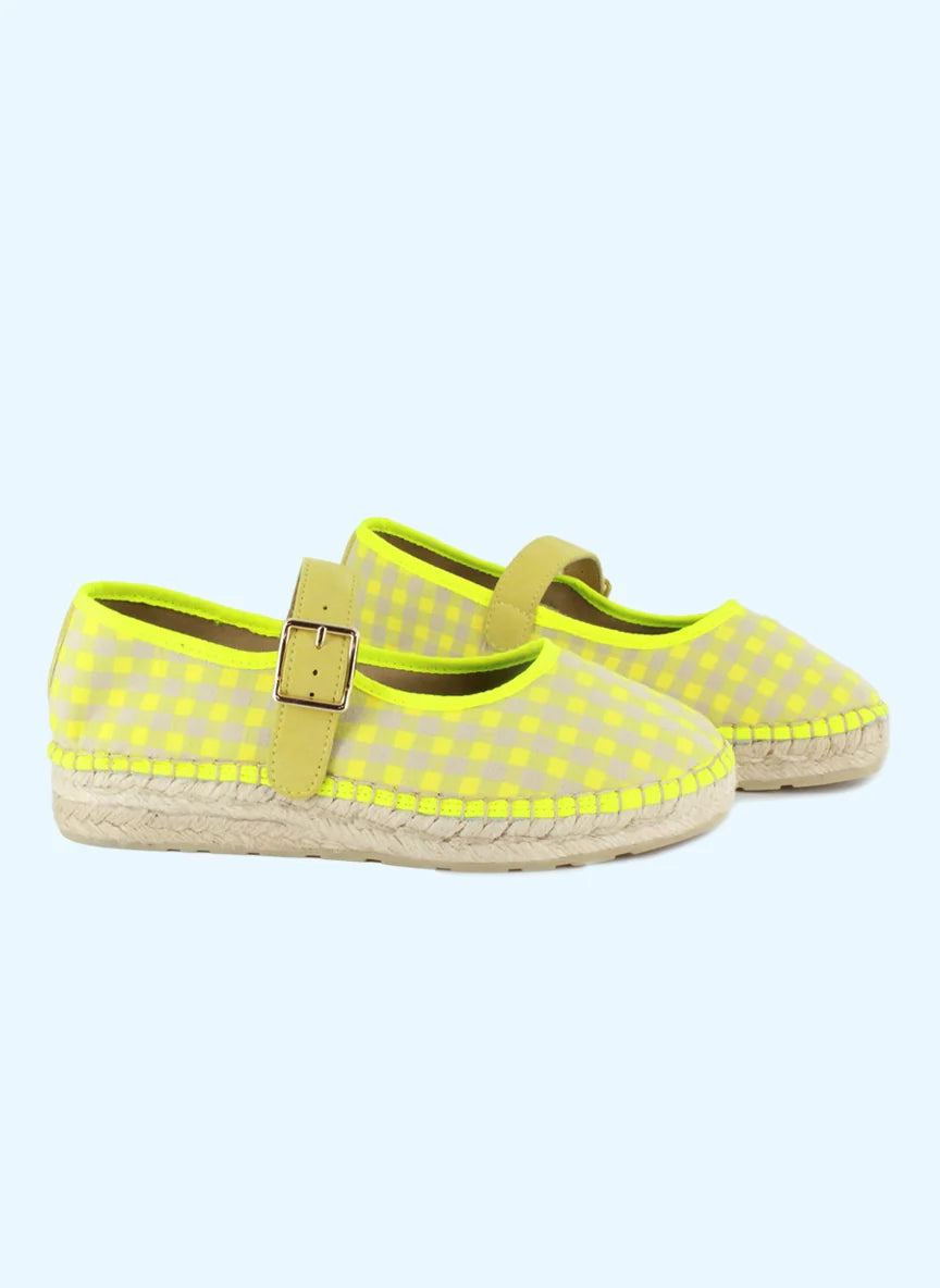 BAILARINAS VICHY AMARILLO FLUOR HEBILLA JANE 21