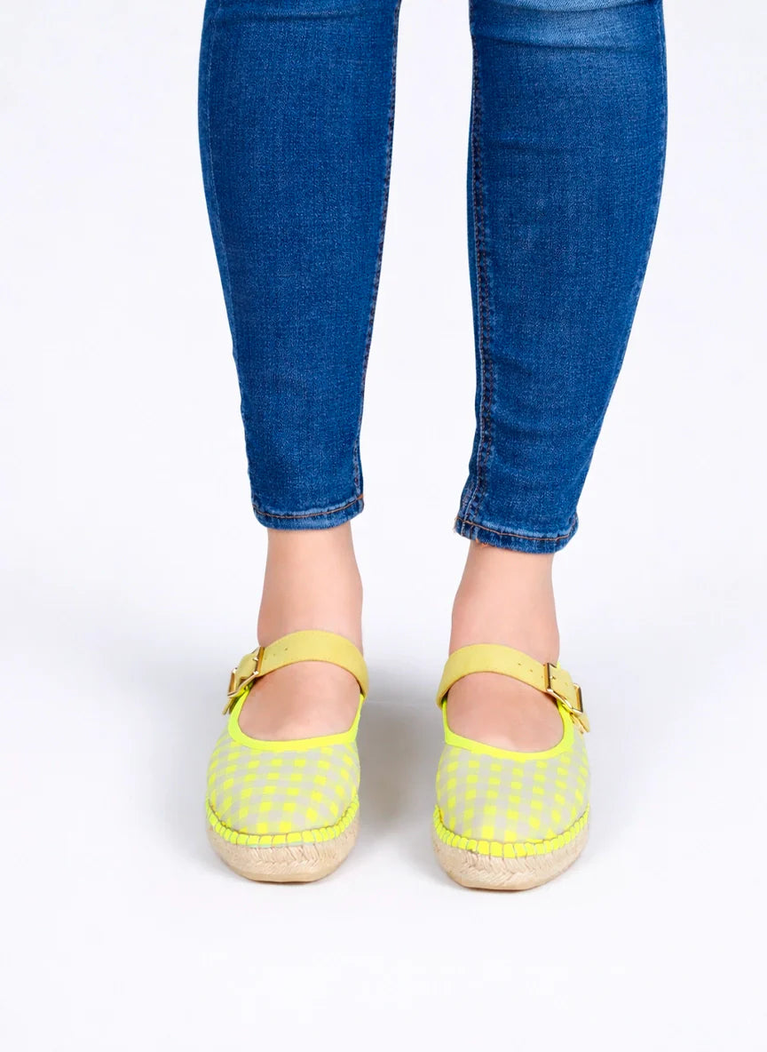 BAILARINAS VICHY AMARILLO FLUOR HEBILLA JANE 21