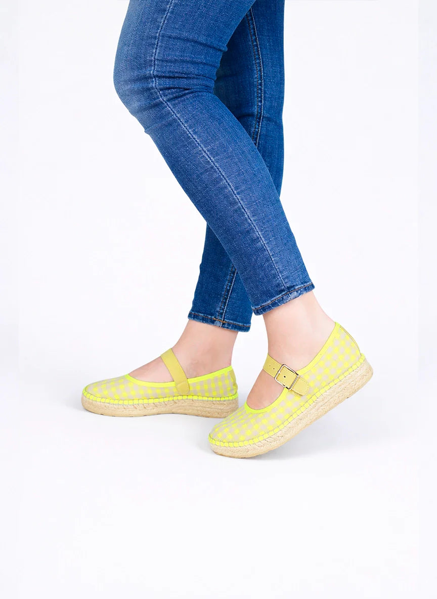 BAILARINAS VICHY AMARILLO FLUOR HEBILLA JANE 21