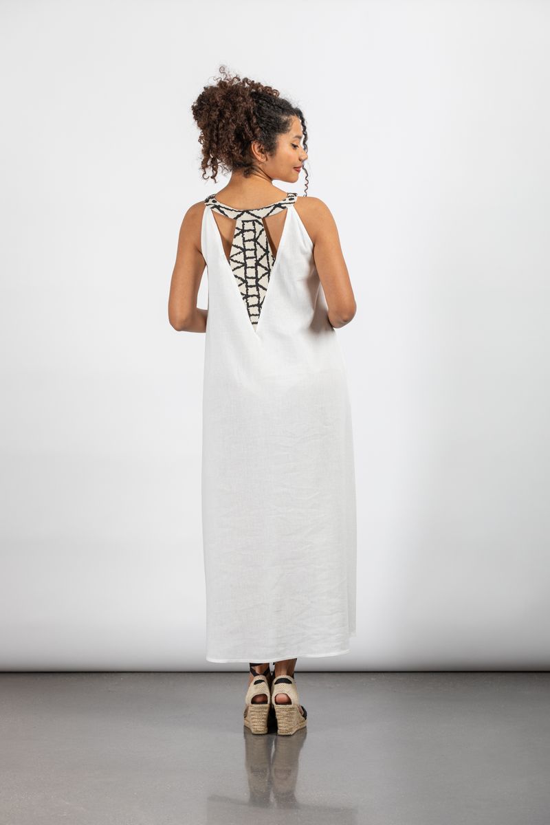 VESTIDO LARGO NITOCRIS BLANCO EGYPTIAN QUEENS