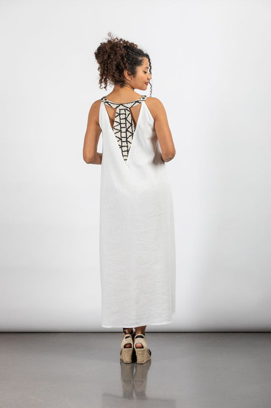 VESTIDO LARGO NITOCRIS BLANCO EGYPTIAN QUEENS