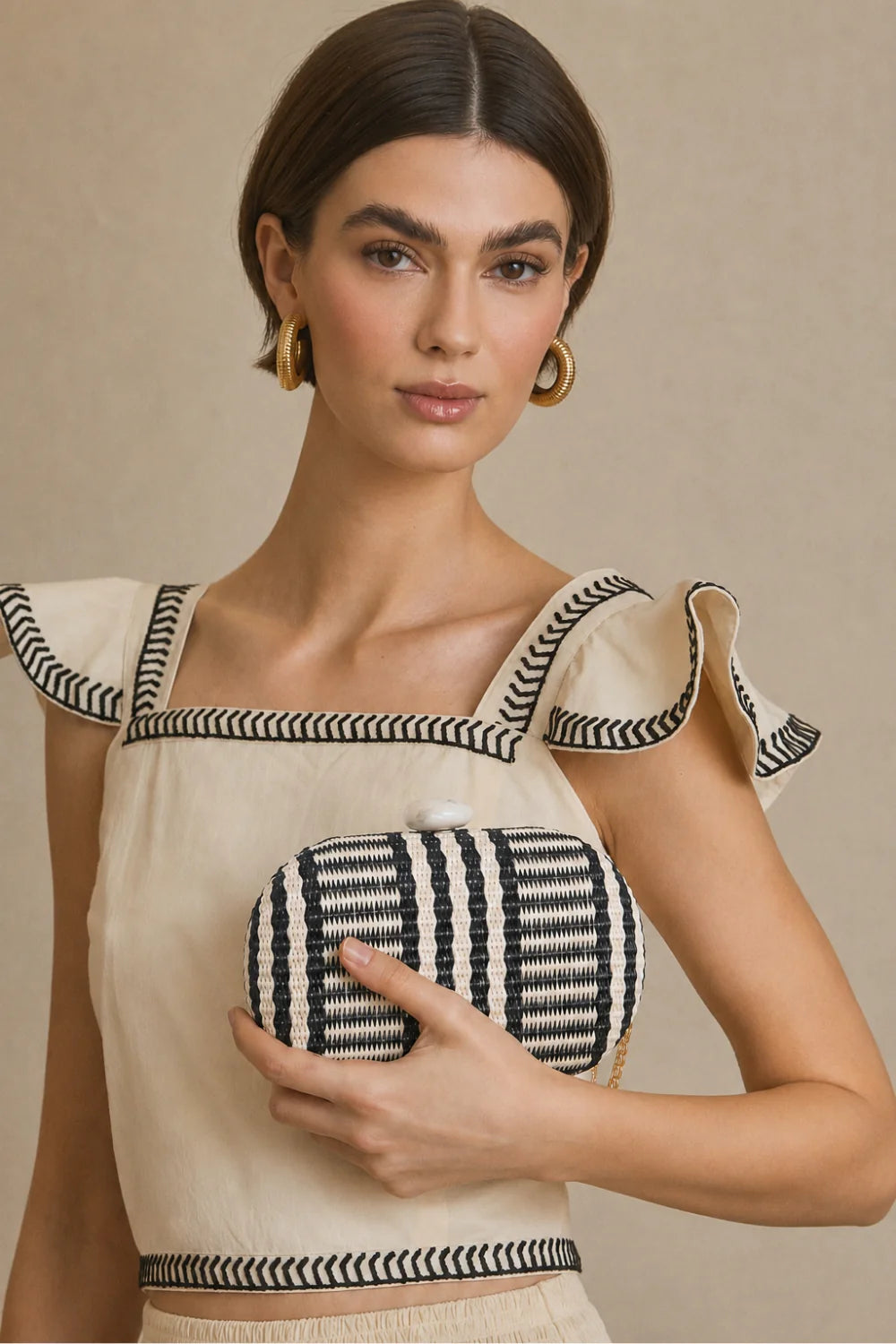 BOLSO CLUTCH RAFIA OVAL