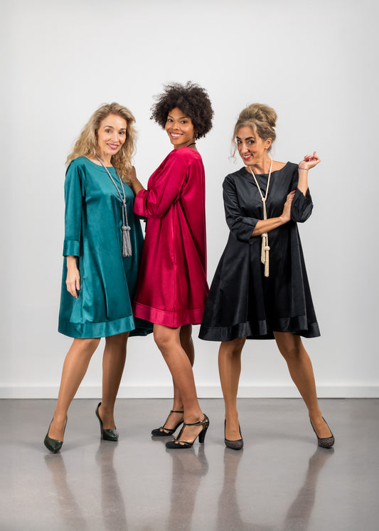 VESTIDO CORTO GRETA VERDE VELVET