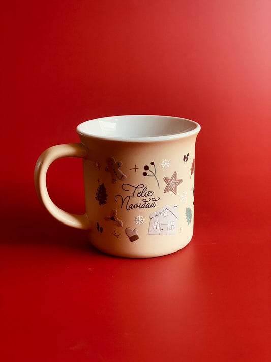 TAZA BEIGE NAVIDEÑA