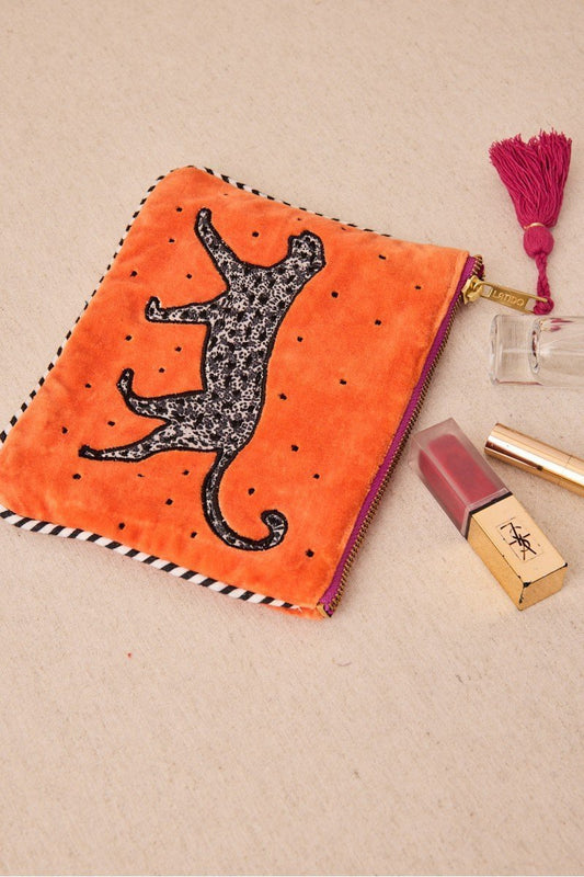 BOLSA NECESER TERCIOPELO LEOPARDO
